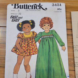 Vintage Butterwick dress pattern 3451